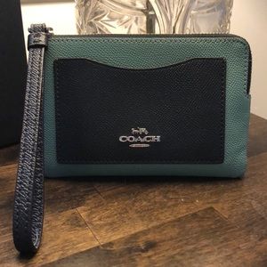 Coach wristlet. Two Tone Blue!